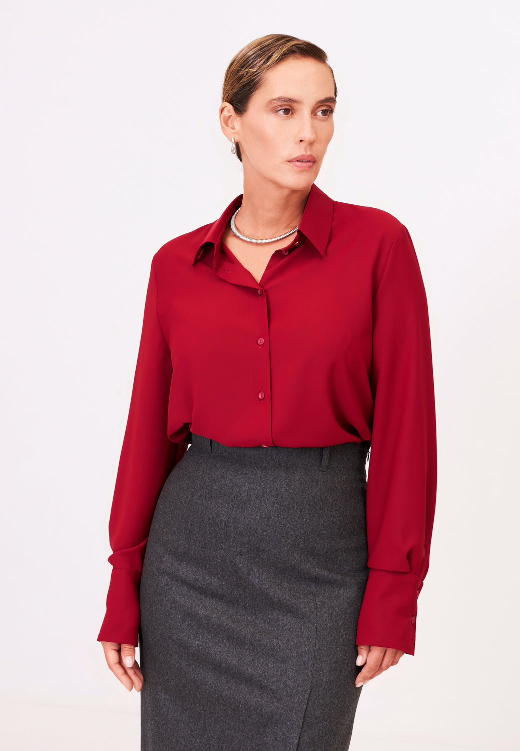 Burgundy Shirt-Blouse