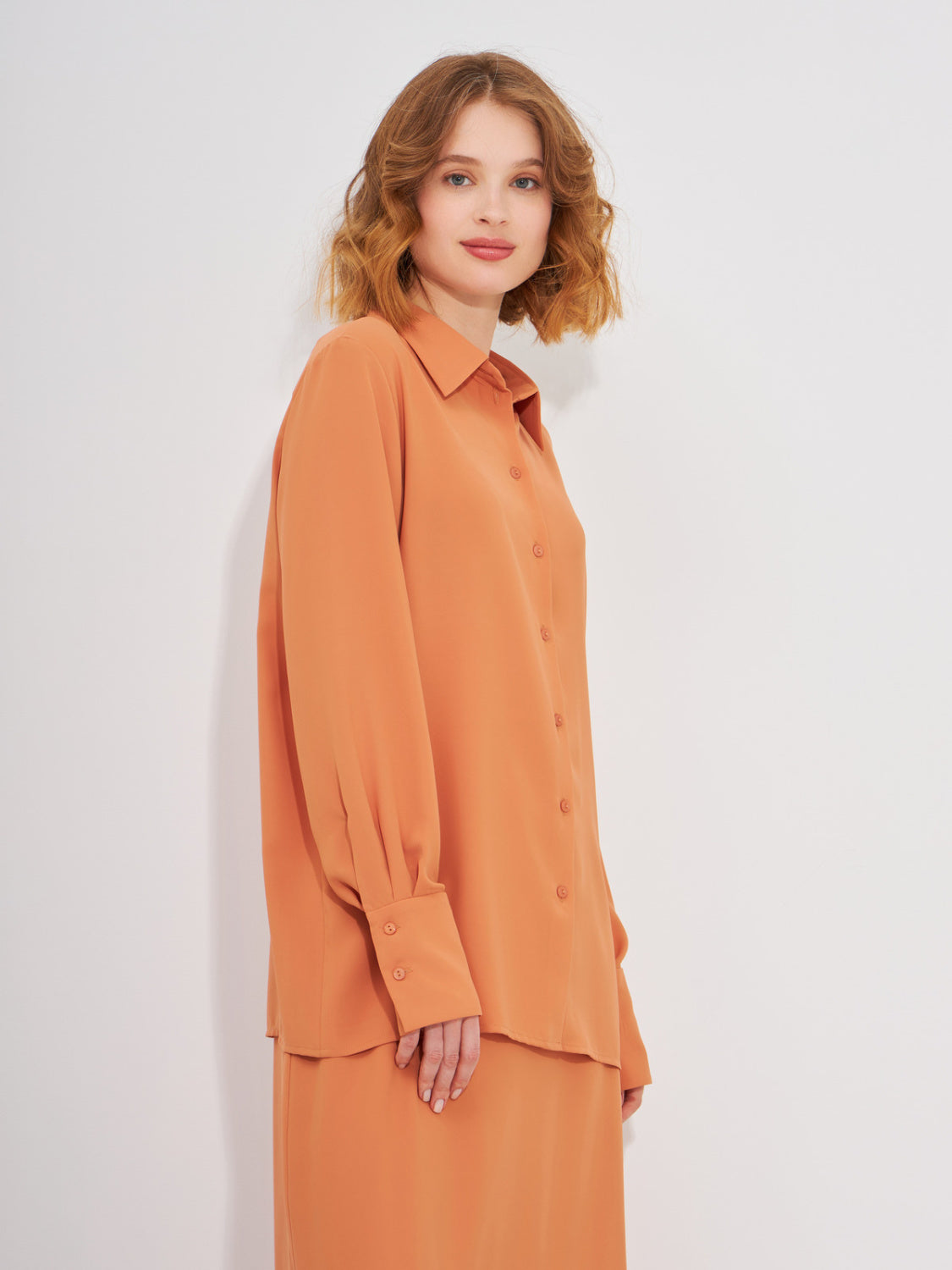 Orange Shirt-Blouse