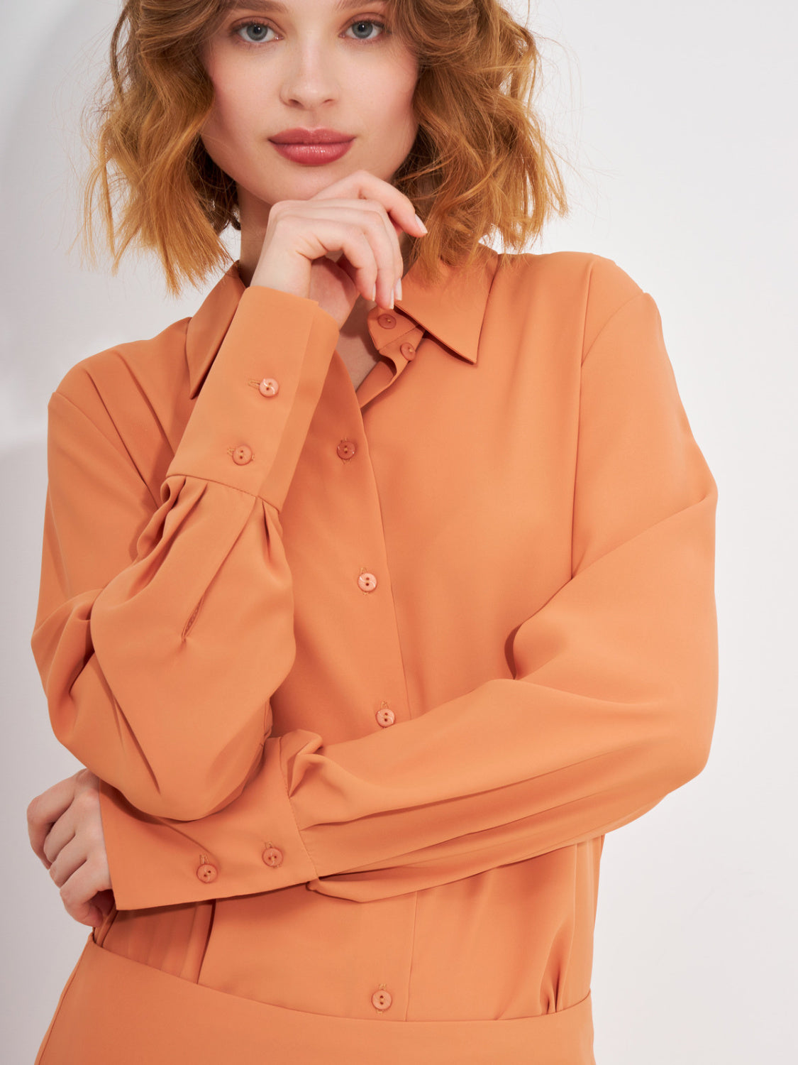 Orange Shirt-Blouse