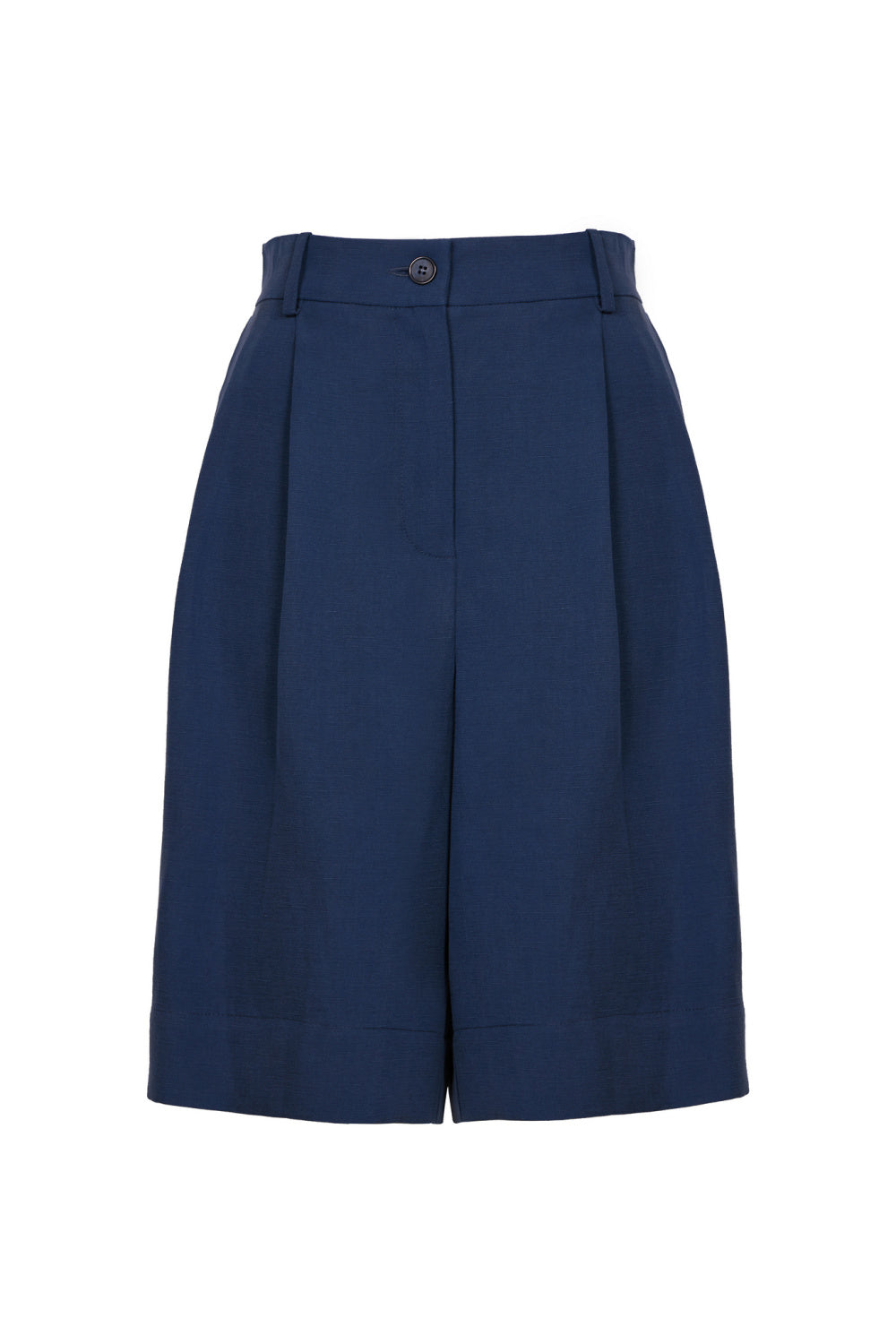 Dark Blue Linen Shorts