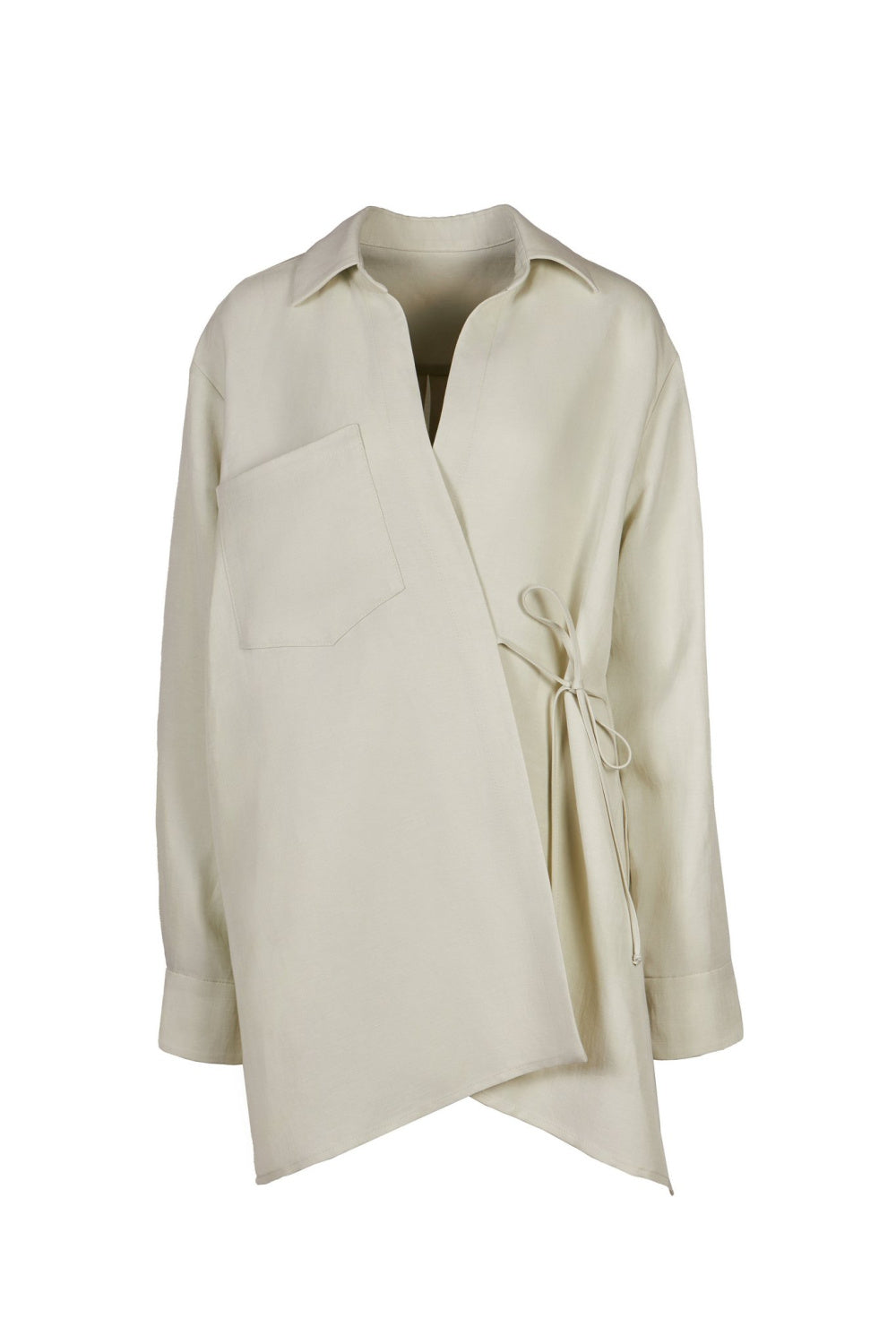Linen-Blend Kimono Blouse