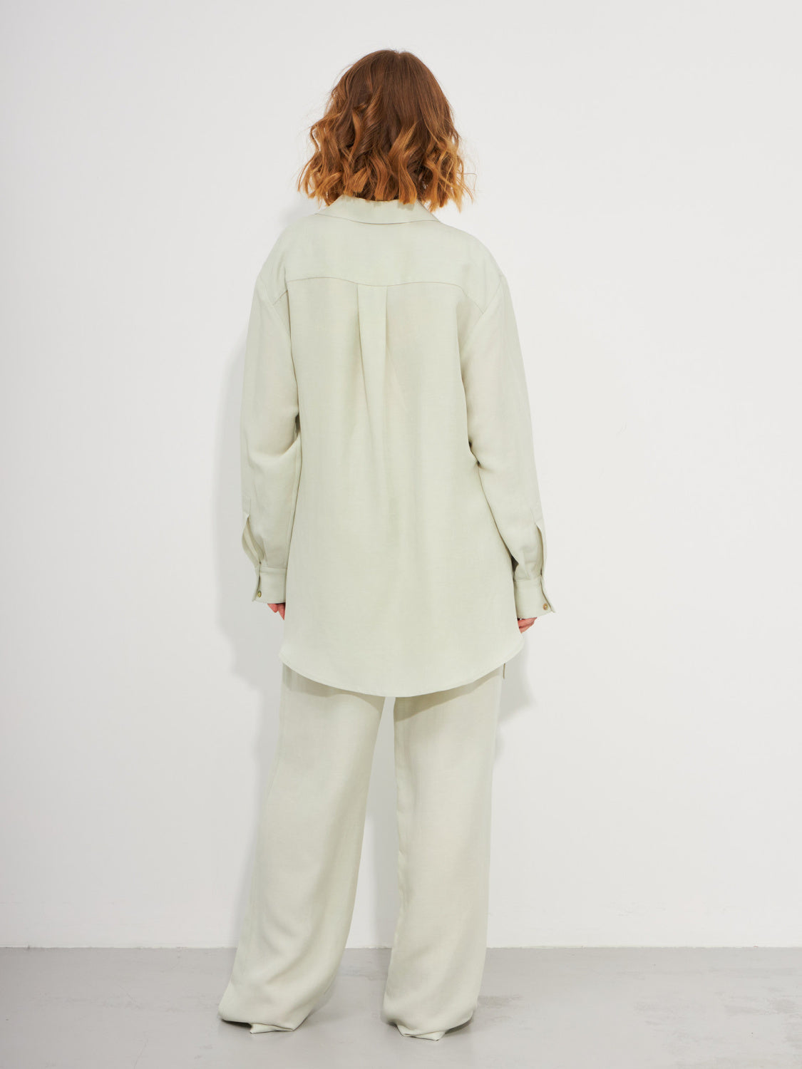 Linen-Blend Kimono Blouse