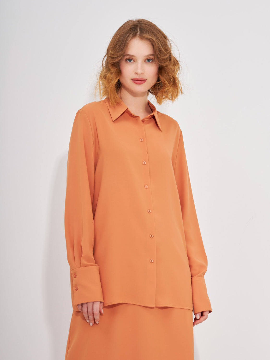 Orange Shirt-Blouse