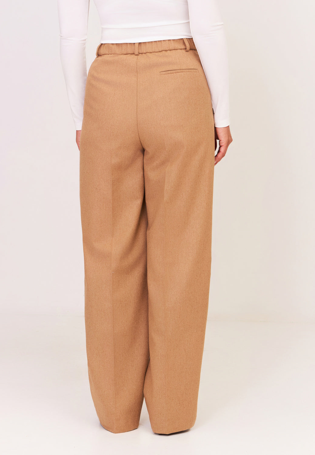 Wide-Leg Wool Creased Trousers