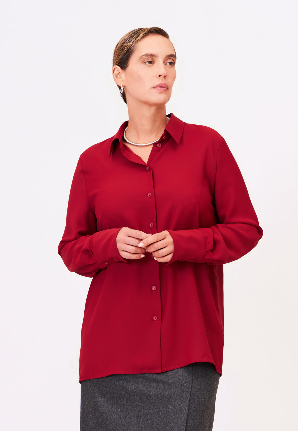 Burgundy Shirt-Blouse