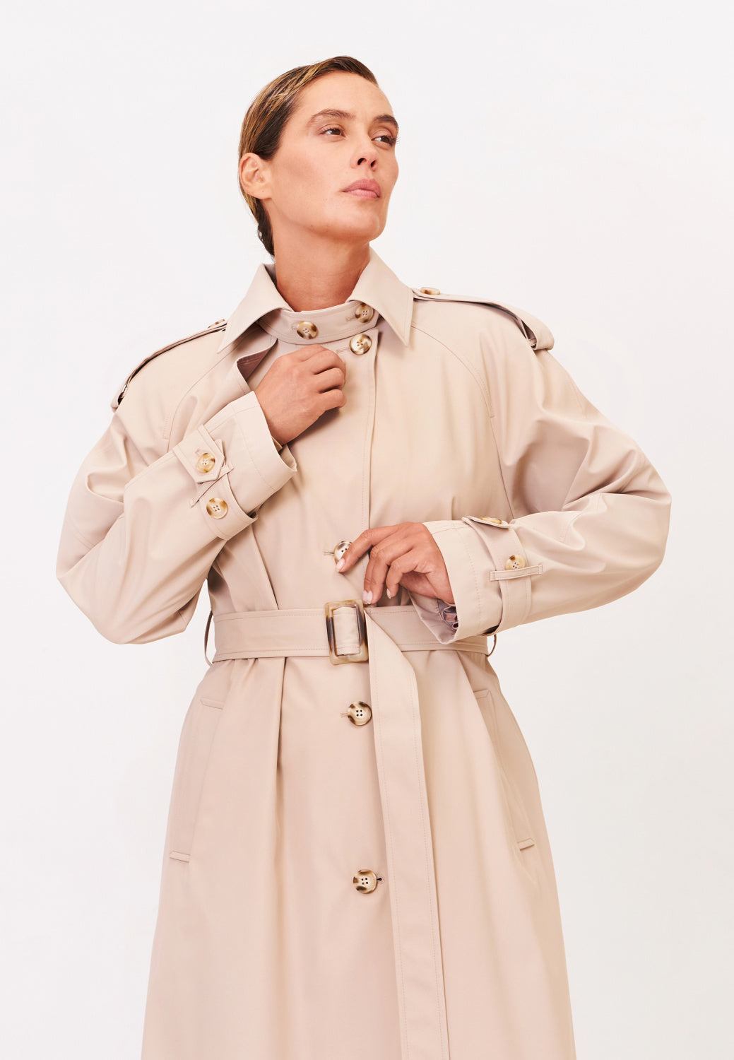 Beige Membrane Trench Coat