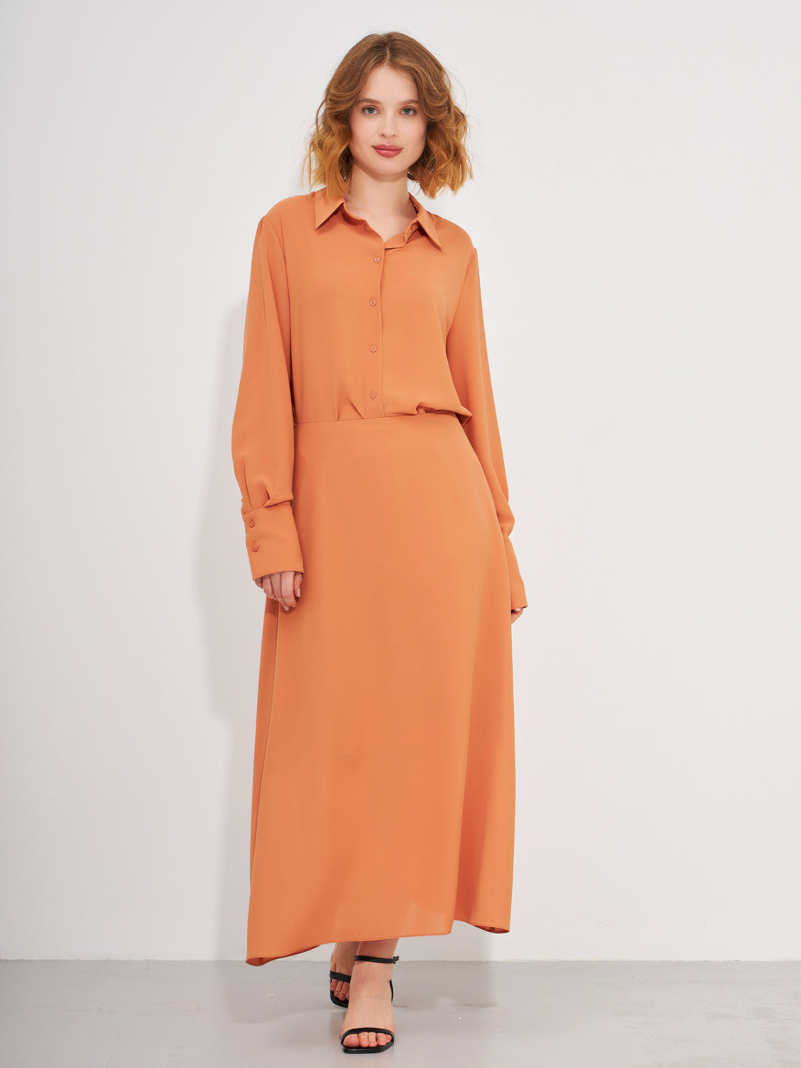 Orange Shirt-Blouse