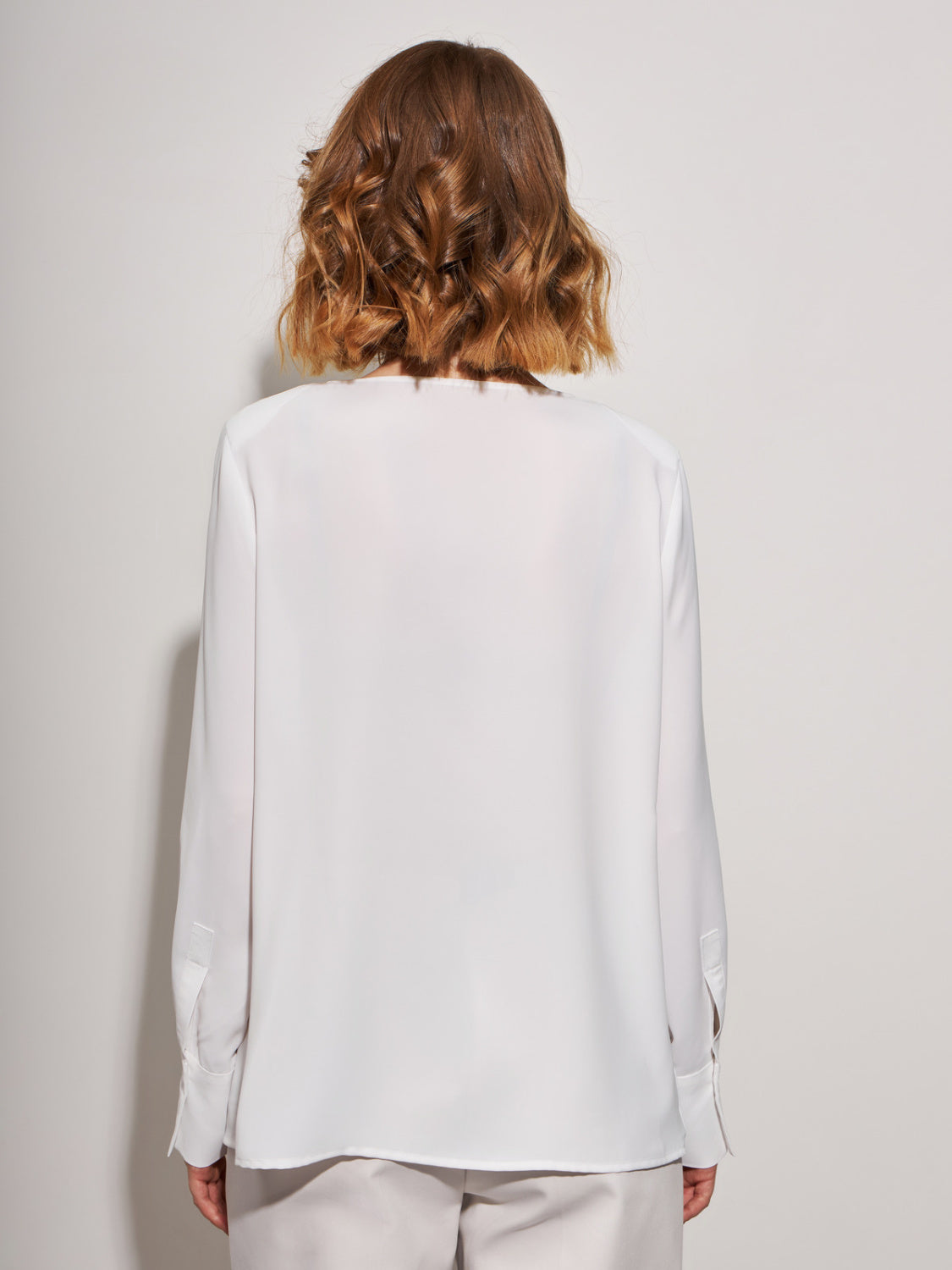 White Cowl Neck Blouse