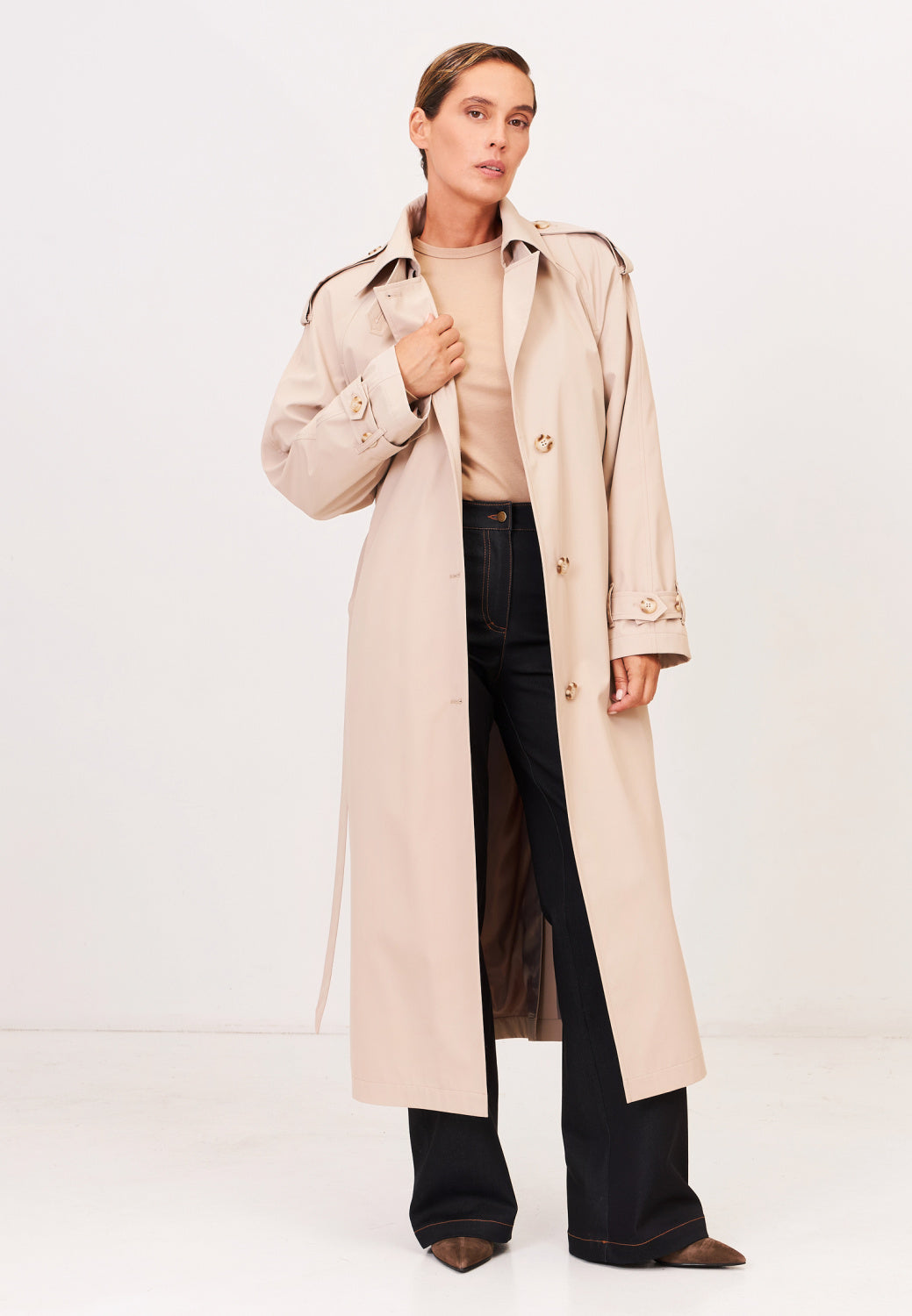 Beige Membrane Trench Coat