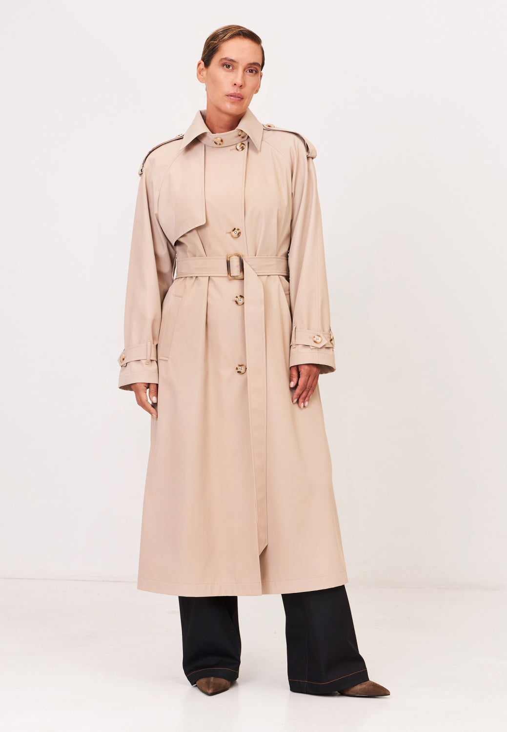 Beige Membrane Trench Coat
